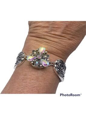 Vintage Style Snap Jewelry Spoon Bracelet w/ Unique Shaped 18m Ginger Snap NWT